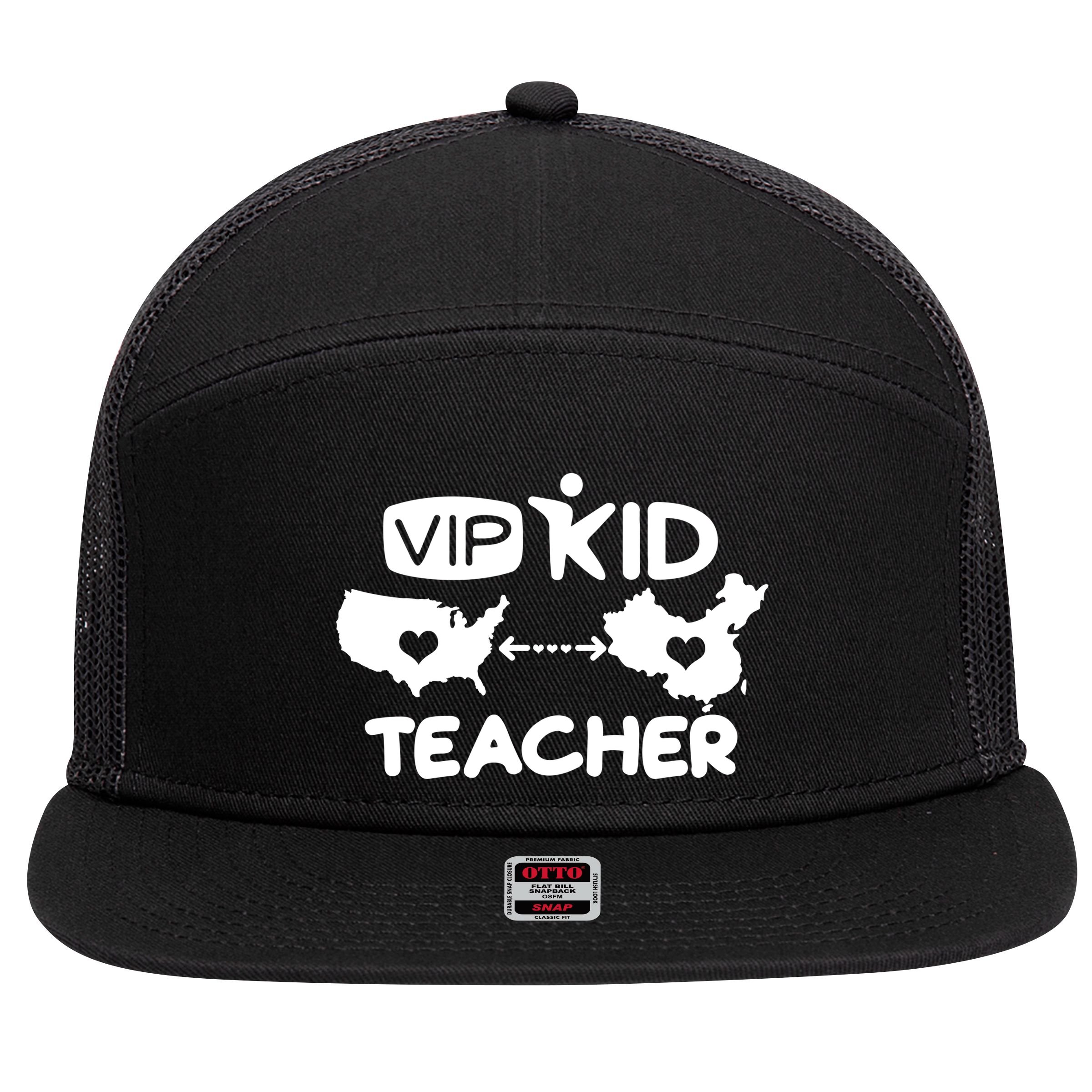 VIP Kid Teacher International Online Learning 7 Panel Mesh Trucker Snapback Hat