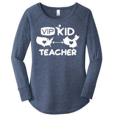 VIP Kid Teacher International Online Learning Women's Perfect Tri Tunic Long Sleeve Shirt