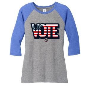 Voting Is Patriotic Women's Tri-Blend 3/4-Sleeve Raglan Shirt