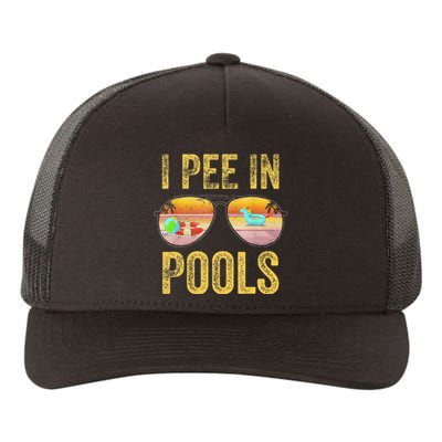 Vintage I Pee In Pools Funny Yupoong Adult 5-Panel Trucker Hat