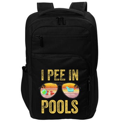 Vintage I Pee In Pools Funny Impact Tech Backpack