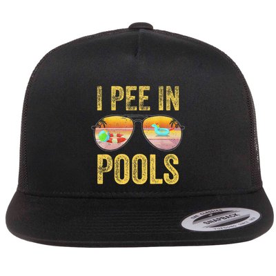 Vintage I Pee In Pools Funny Flatbill Hat