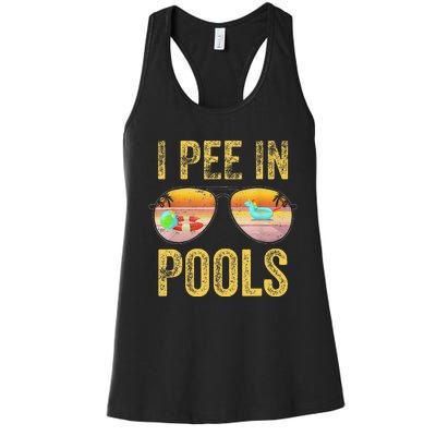 Vintage I Pee In Pools Funny Women's Racerback Tank