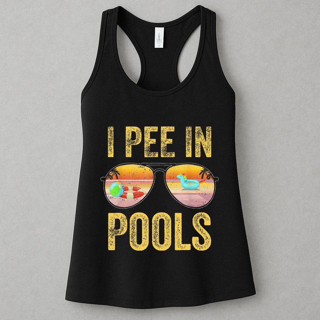 Vintage I Pee In Pools Funny Womens Tank Top