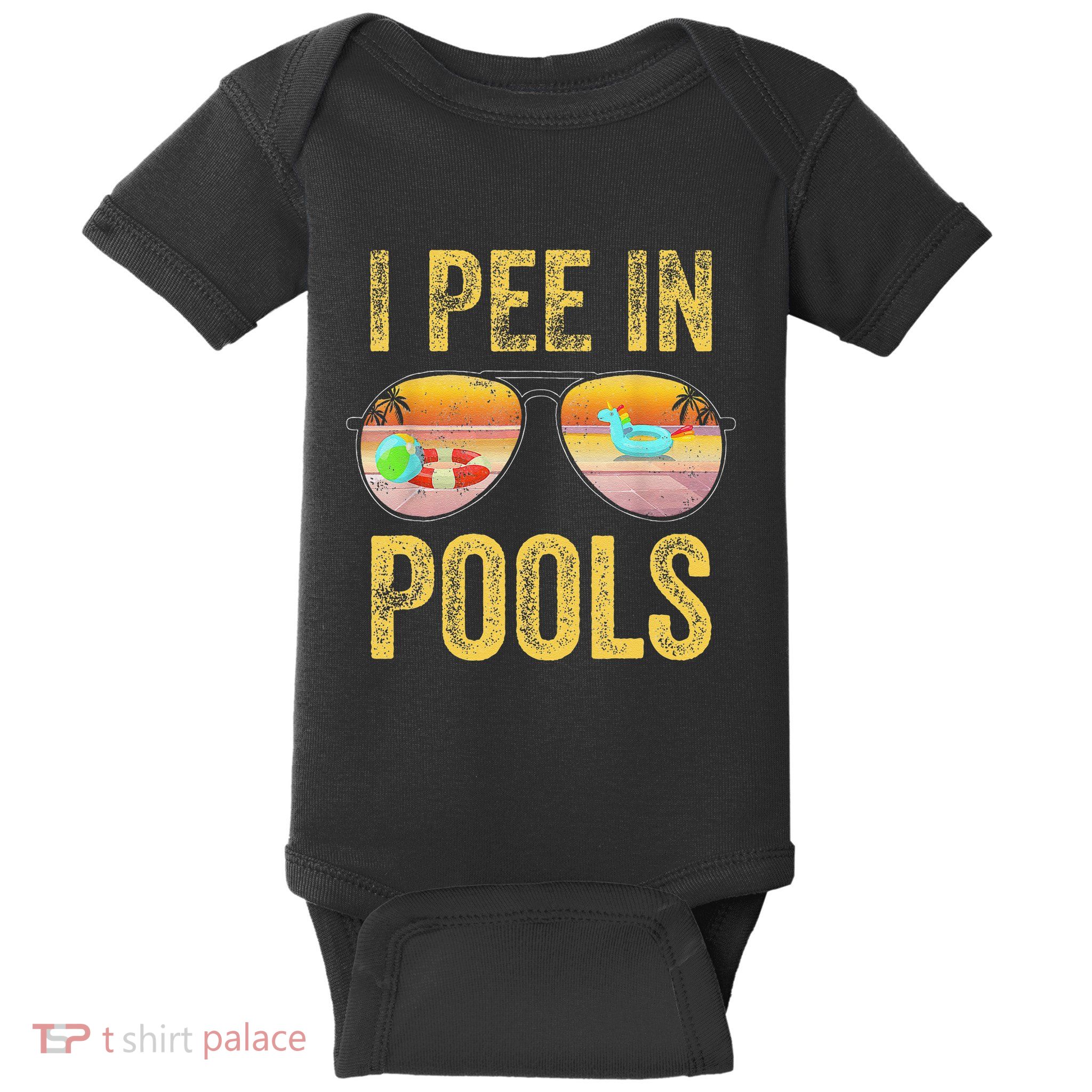 Vintage I Pee In Pools Funny Baby Bodysuit