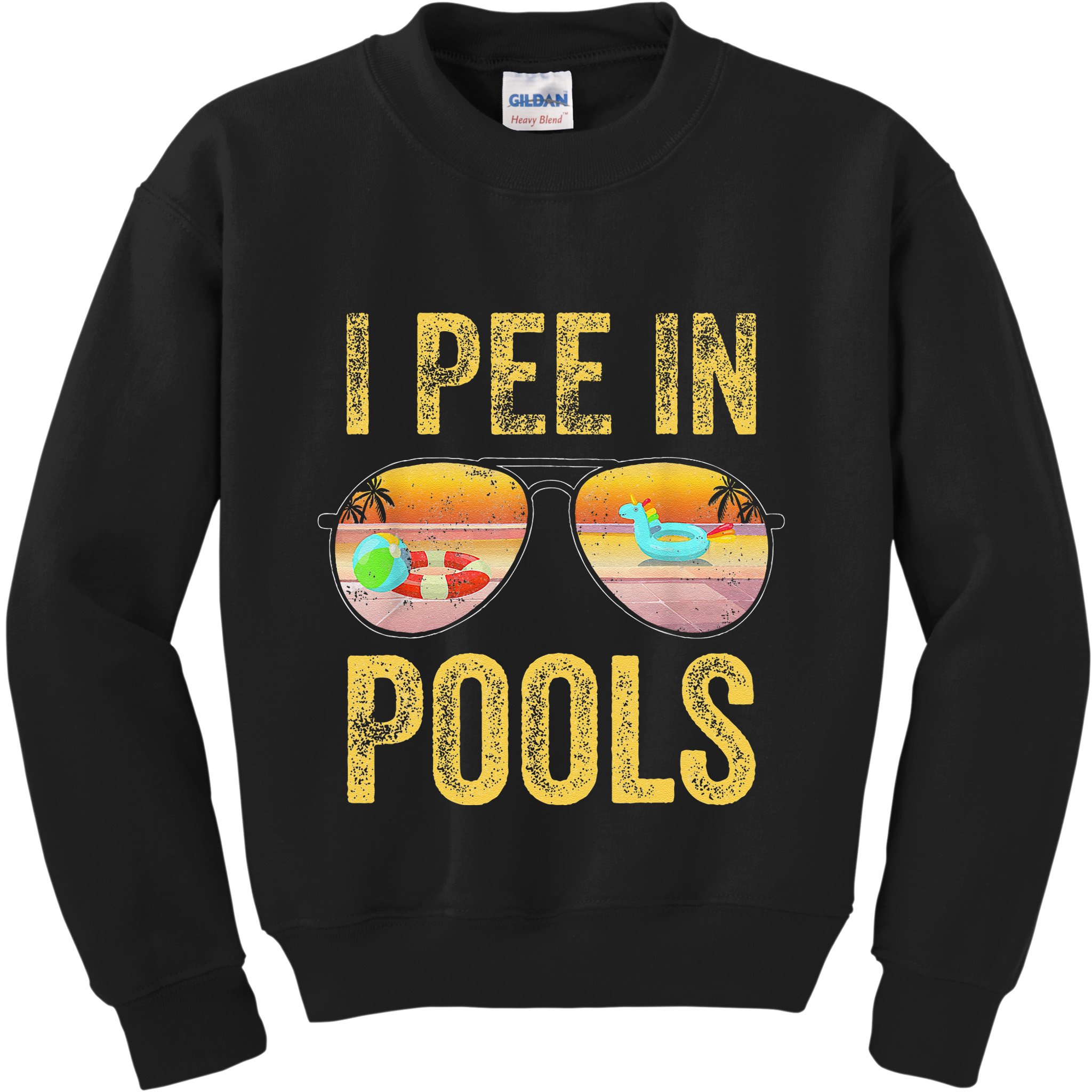 Vintage I Pee In Pools Funny Kids Sweatshirt