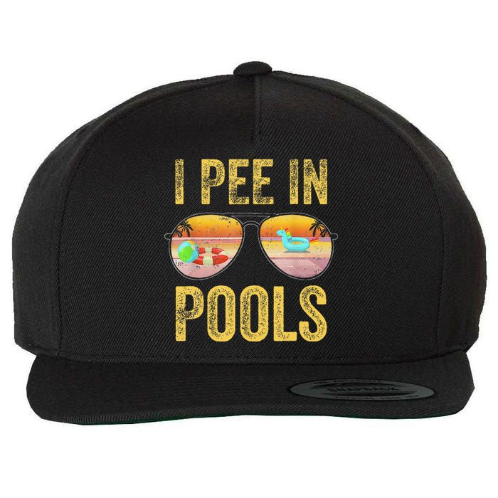 Vintage I Pee In Pools Funny Wool Snapback Cap