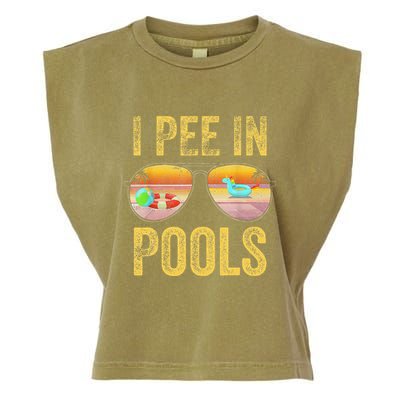Vintage I Pee In Pools Funny Garment-Dyed Women's Muscle Tee
