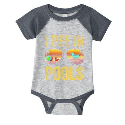 Vintage I Pee In Pools Funny Infant Baby Jersey Bodysuit