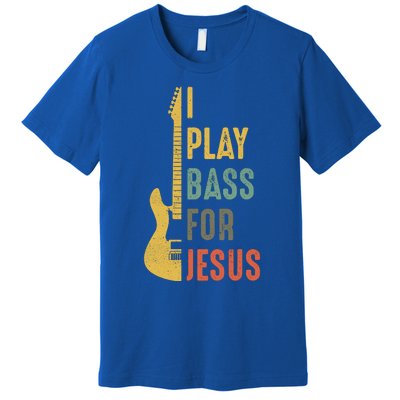 Vintage I Play Bass For Jesus Guitar Lover Gift Premium T-Shirt