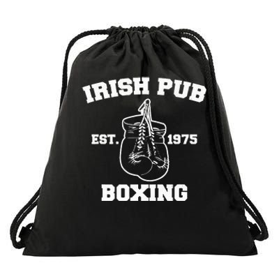 Vintage Irish Pub Est 1975 Boxing Day Drawstring Bag