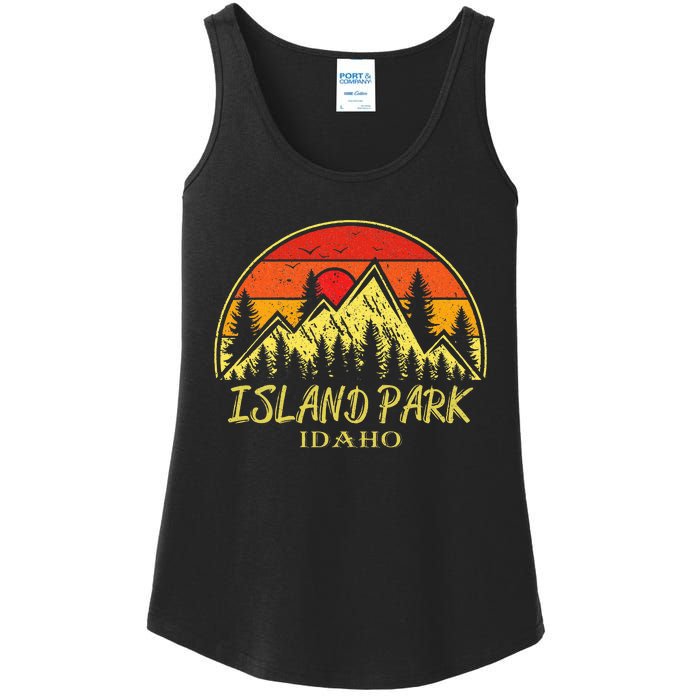 Vintage Island Park Idaho Id Mountains Hike Hiking Souvenir Ladies Essential Tank