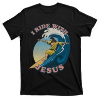 Vintage I Ride With Jesus Surfing Jesus T-Shirt