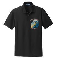 Vintage I Ride With Jesus Surfing Jesus Dry Zone Grid Polo