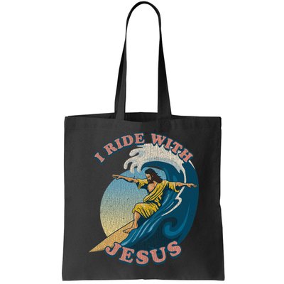 Vintage I Ride With Jesus Surfing Jesus Bag