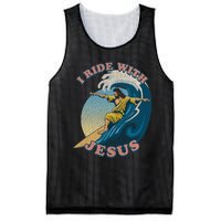 Vintage I Ride With Jesus Surfing Jesus Mesh Reversible Basketball Jersey Tank