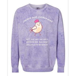 Viral Chicken Wing Chicken Wing Hot Dog & Bologna Song Colorblast Crewneck Sweatshirt