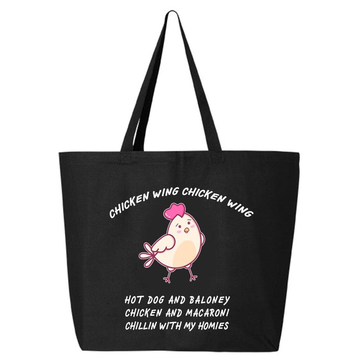 Viral Chicken Wing Chicken Wing Hot Dog & Bologna Song 25L Jumbo Tote