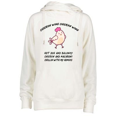 Viral Chicken Wing Chicken Wing Hot Dog & Bologna Song Womens Funnel Neck Pullover Hood