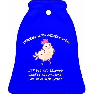 Viral Chicken Wing Chicken Wing Hot Dog & Bologna Song Ceramic Bell Ornament