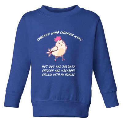Viral Chicken Wing Chicken Wing Hot Dog & Bologna Song Toddler Sweatshirt