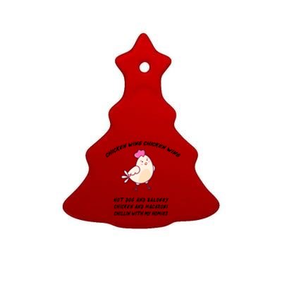 Viral Chicken Wing Chicken Wing Hot Dog & Bologna Song Ceramic Tree Ornament