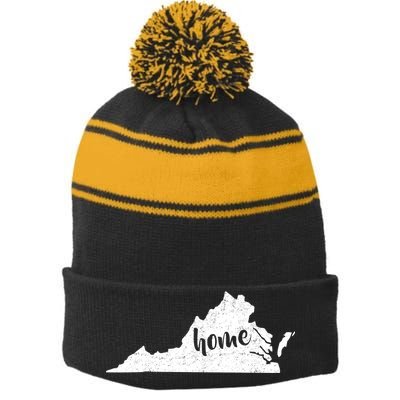 Virginia Home State Stripe Pom Pom Beanie