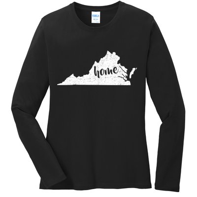 Virginia Home State Ladies Long Sleeve Shirt
