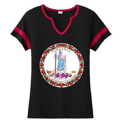 Virginia Sic Semper Tyrannis With Governor Northam Ladies Halftime Notch Neck Tee