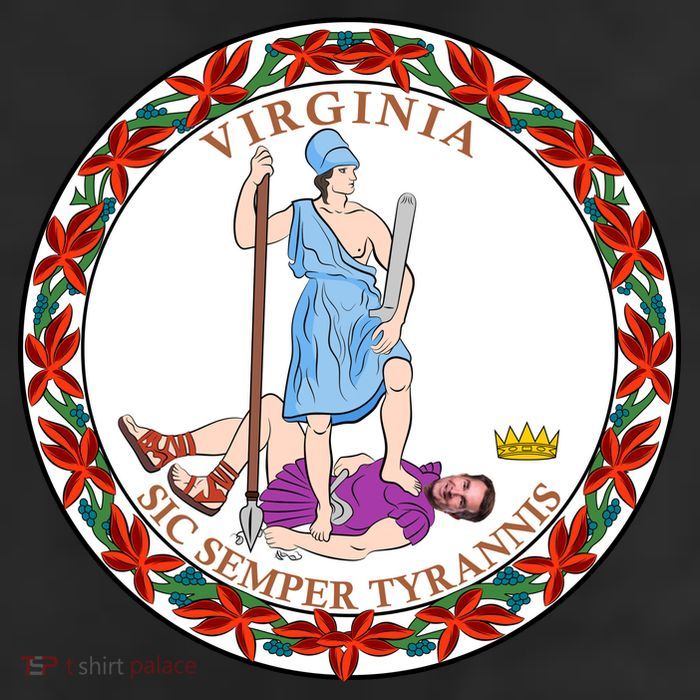 Virginia Sic Semper Tyrannis With Governor Northam Garment-Dyed Fleece Hoodie