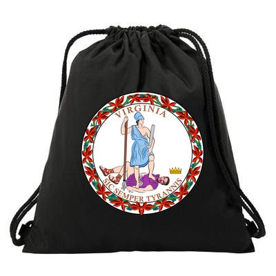 Virginia Sic Semper Tyrannis With Governor Northam Drawstring Bag