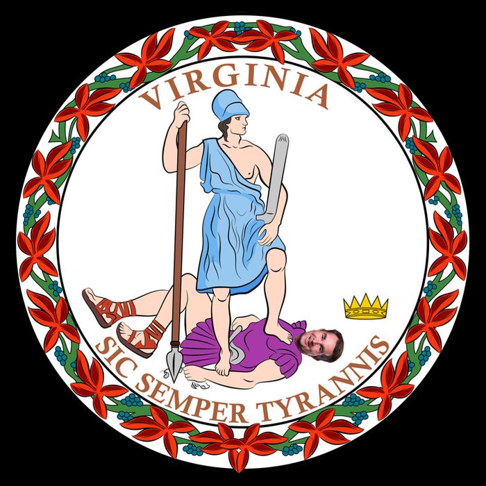 Virginia Sic Semper Tyrannis With Governor Northam Drawstring Bag