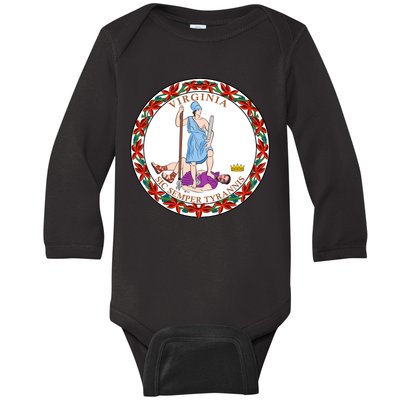 Virginia Sic Semper Tyrannis With Governor Northam Baby Long Sleeve Bodysuit