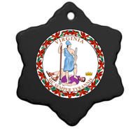 Virginia Sic Semper Tyrannis With Governor Northam Ceramic Star Ornament