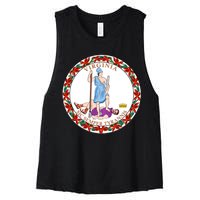 Virginia Sic Semper Tyrannis With Governor Northam Women's Racerback Cropped Tank