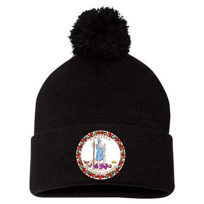 Virginia Sic Semper Tyrannis With Governor Northam Pom Pom 12in Knit Beanie