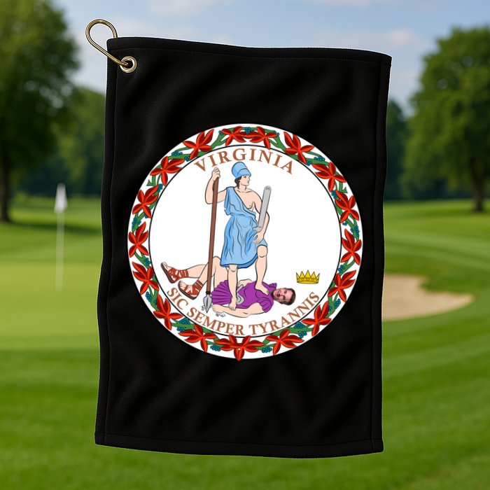 Virginia Sic Semper Tyrannis With Governor Northam Golf Towel
