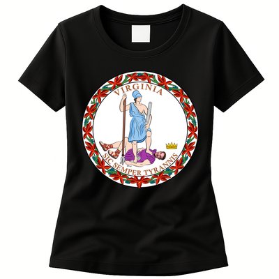 Virginia Sic Semper Tyrannis With Governor Northam Womens T-Shirt