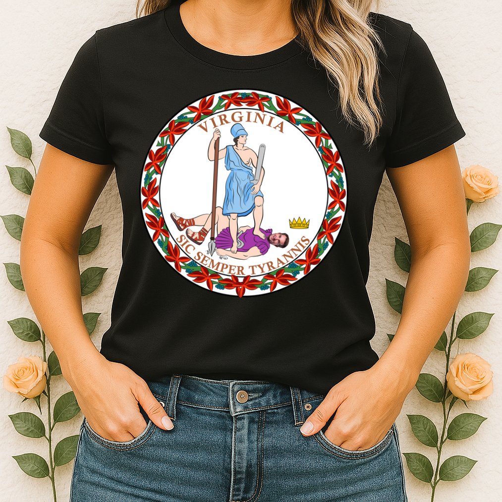 Virginia Sic Semper Tyrannis With Governor Northam Womens T-Shirt