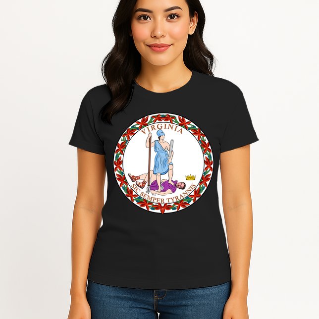 Virginia Sic Semper Tyrannis With Governor Northam Womens T-Shirt