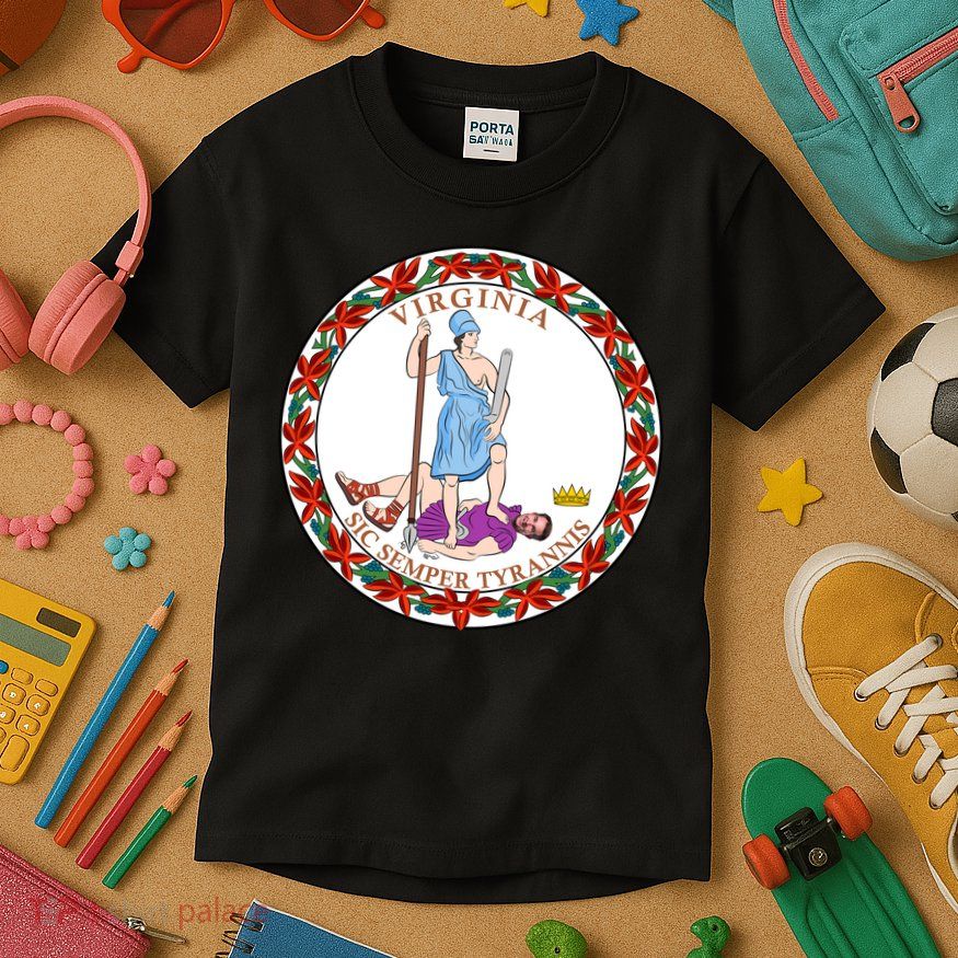 Virginia Sic Semper Tyrannis With Governor Northam Kids T-Shirt