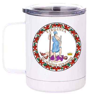 Virginia Sic Semper Tyrannis With Governor Northam 12 oz Stainless Steel Tumbler Cup