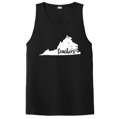 Virginia Teacher Vintage Red For Ed PosiCharge Competitor Tank