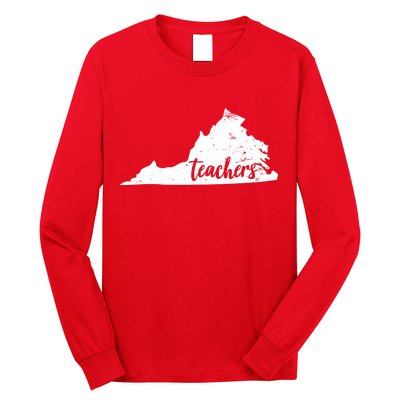 Virginia Teacher Vintage Red For Ed Long Sleeve Shirt