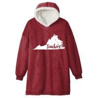 Virginia Teacher Vintage Red For Ed Hooded Wearable Blanket