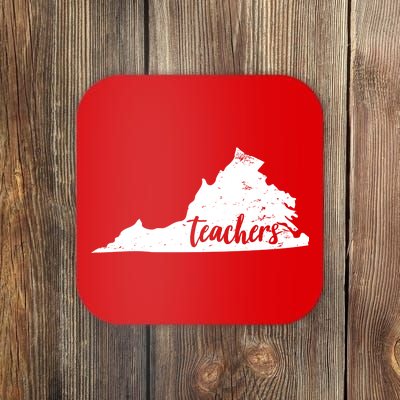 Virginia Teacher Vintage Red For Ed Coaster