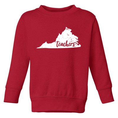 Virginia Teacher Vintage Red For Ed Toddler Sweatshirt