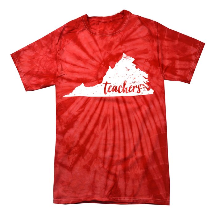 Virginia Teacher Vintage Red For Ed Tie-Dye T-Shirt