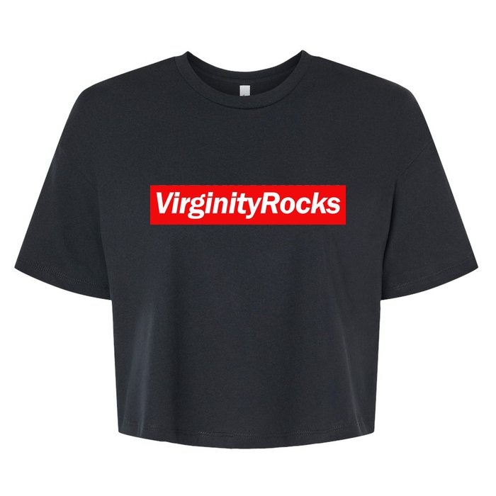 Virginity Rocks Box Logo Bella+Canvas Jersey Crop Tee