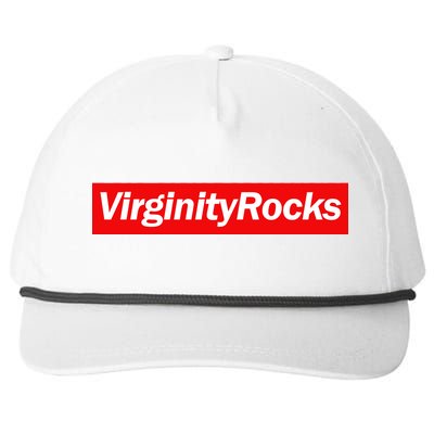 Virginity Rocks Box Logo Snapback Five-Panel Rope Hat